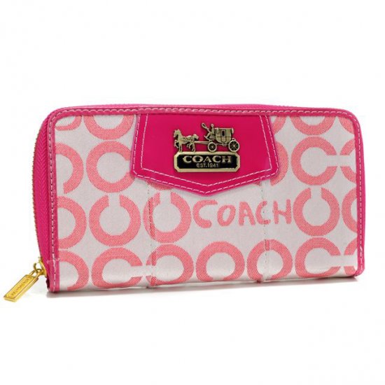 Coach In Signature Large Fuchsia Wallets AXK | Coach Outlet Canada - Click Image to Close